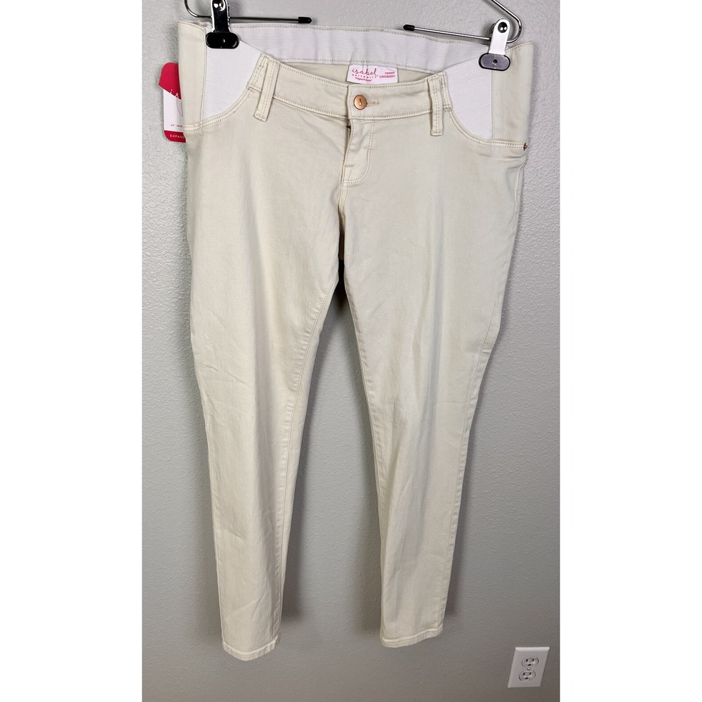 Isabel Maternity sz 6 White Side‎ Panel Skinny Entubado Jeans